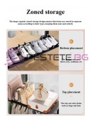 Закачалка за дрехи с поставка за обувки черна